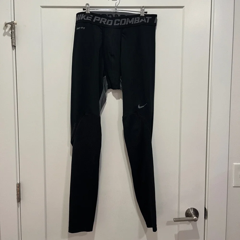 Nike Pro Combat Hyperwarm Dri-FIT Compression Tights Mens XXL Black Grey